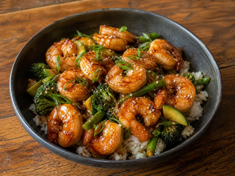 Danie Krewetki teriyaki
