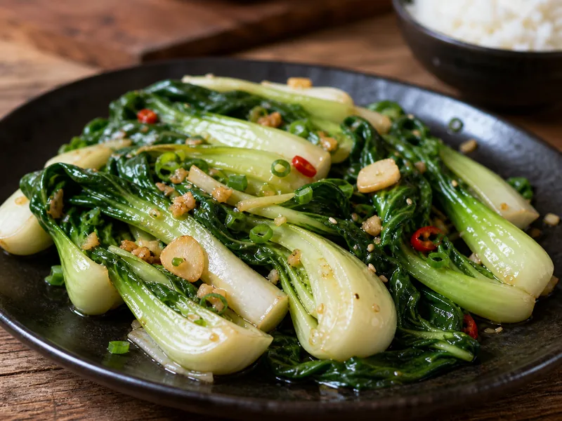 Danie Pak choi smażony