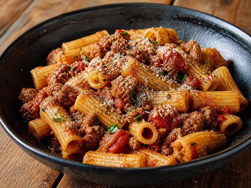 Danie Pasta z salsiccią