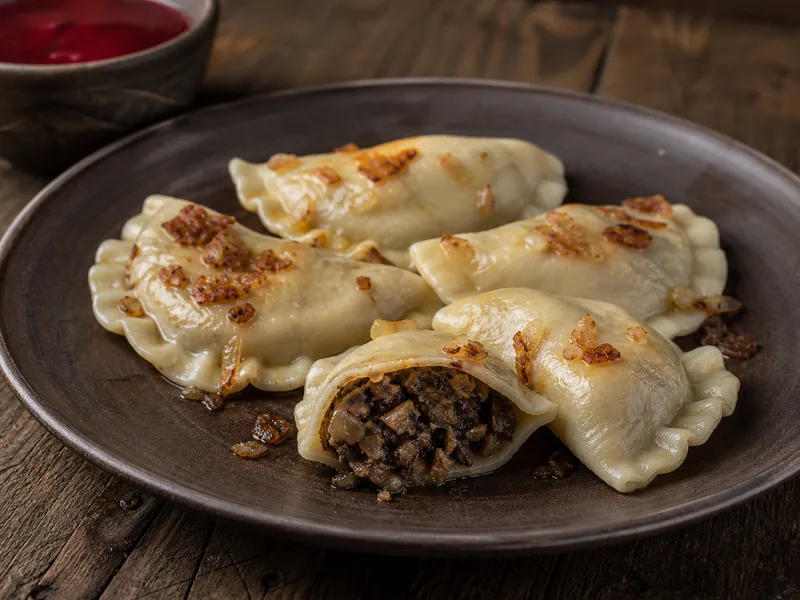 Danie Pierogi z grzybami