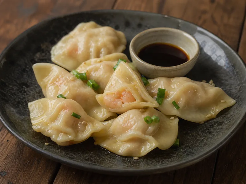 Danie Pierogi z krewetkami