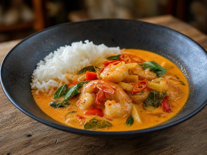 Danie Tajskie curry z krewetkami