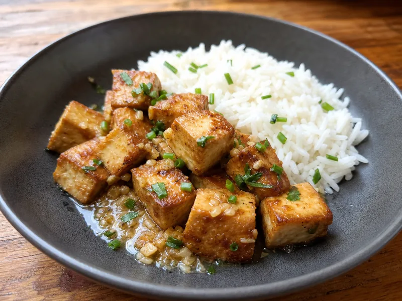 Danie Tofu w maśle czosnkowym