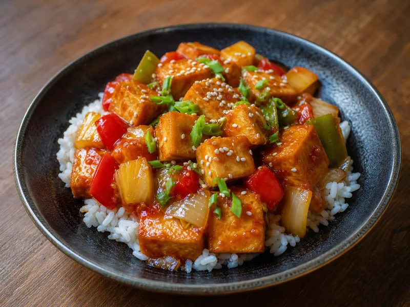 Danie Tofu w sosie słodko-kwaśnym