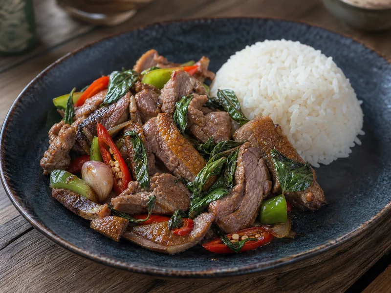 Danie Vịt xào húng thái