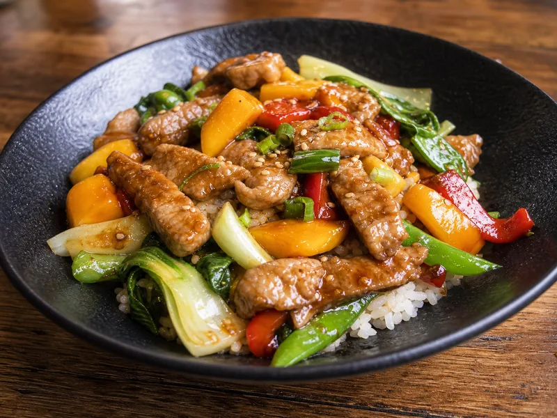Danie Wieprzowina teriyaki mango