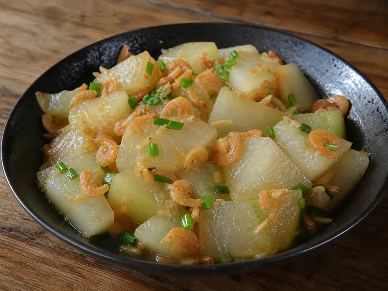 Danie Zimowy melon z krewetkami